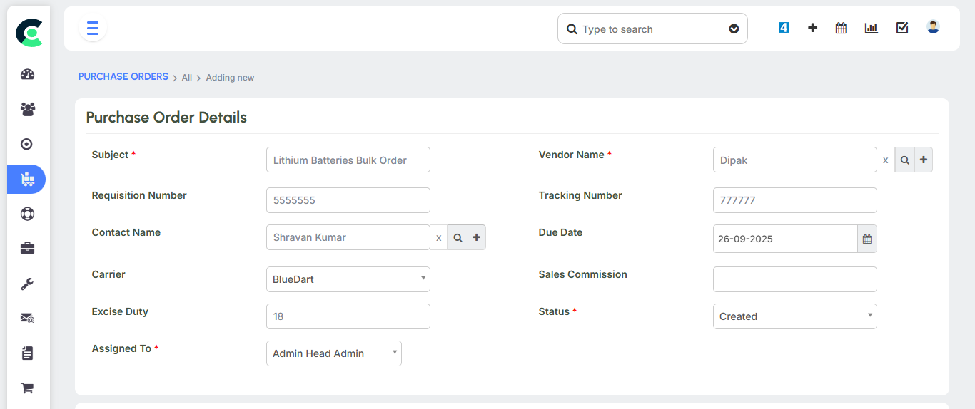 Purchase Orders 2